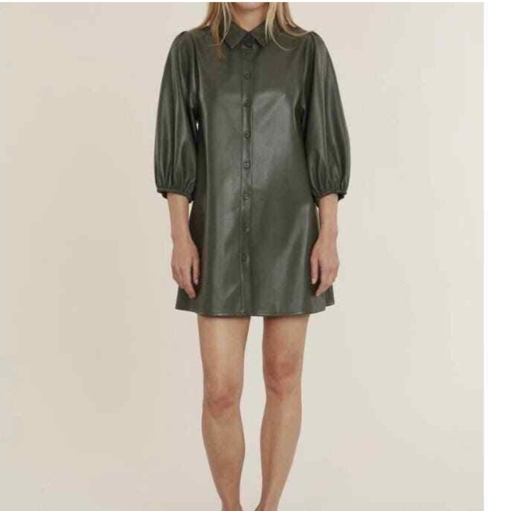 Faux Leather Dress or Coat Dolce Cabo EUC Medium